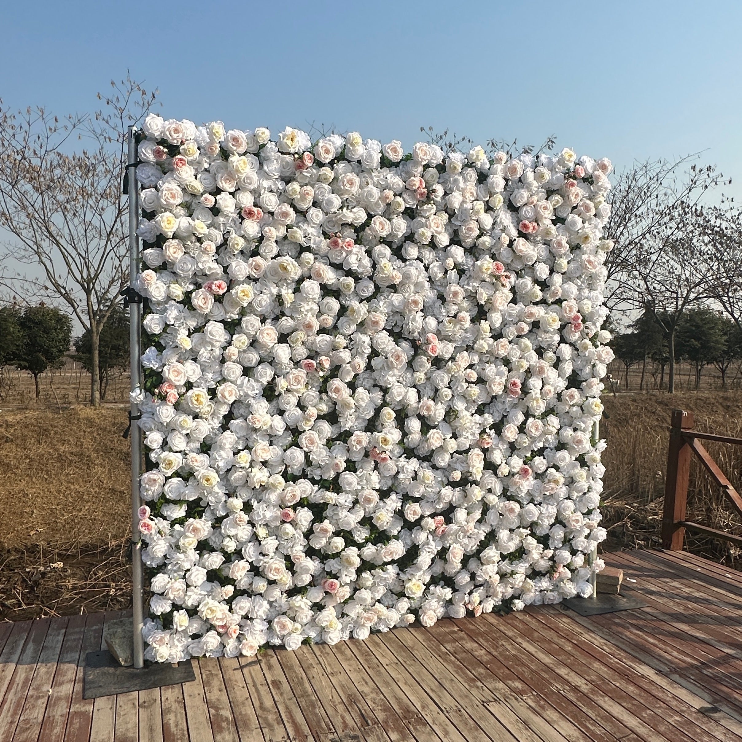 ULC001：3D Unique Limited Fabric Artificial rolling up curtain flower wall （The ONLY ONE piece in the world）