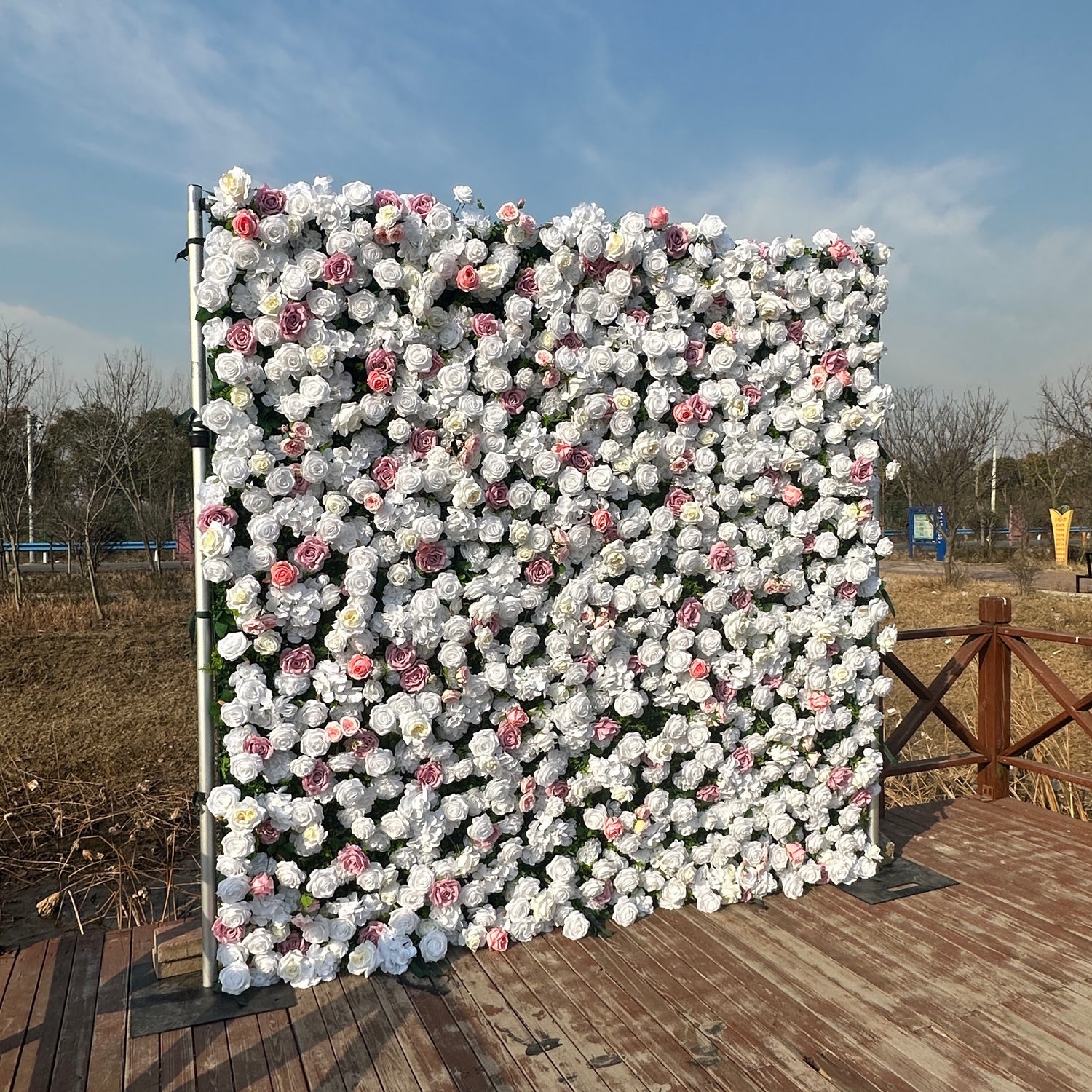 ULC002：3D Unique Limited Fabric Artificial rolling up curtain flower wall （The ONLY ONE piece in the world）