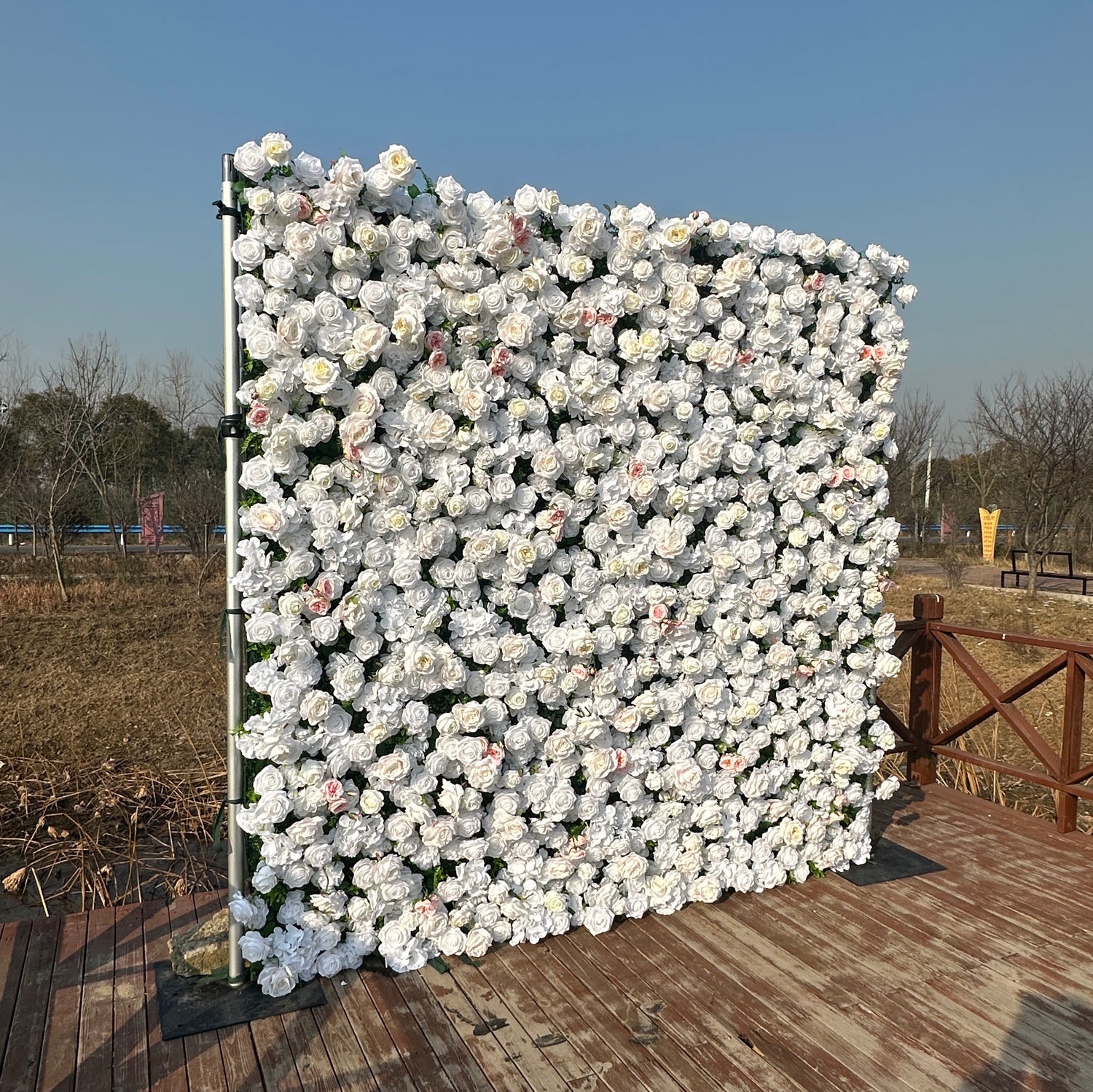 ULC006：3D Unique Limited Fabric Artificial rolling up curtain flower wall （The ONLY ONE piece in the world）