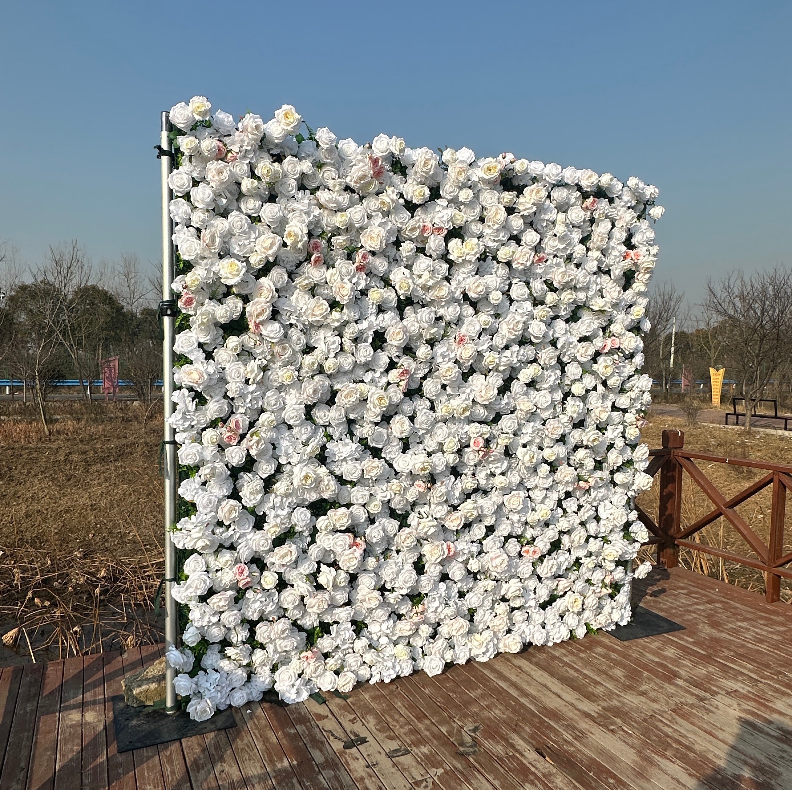 ULC006：3D Unique Limited Fabric Artificial rolling up curtain flower wall （The ONLY ONE piece in the world）