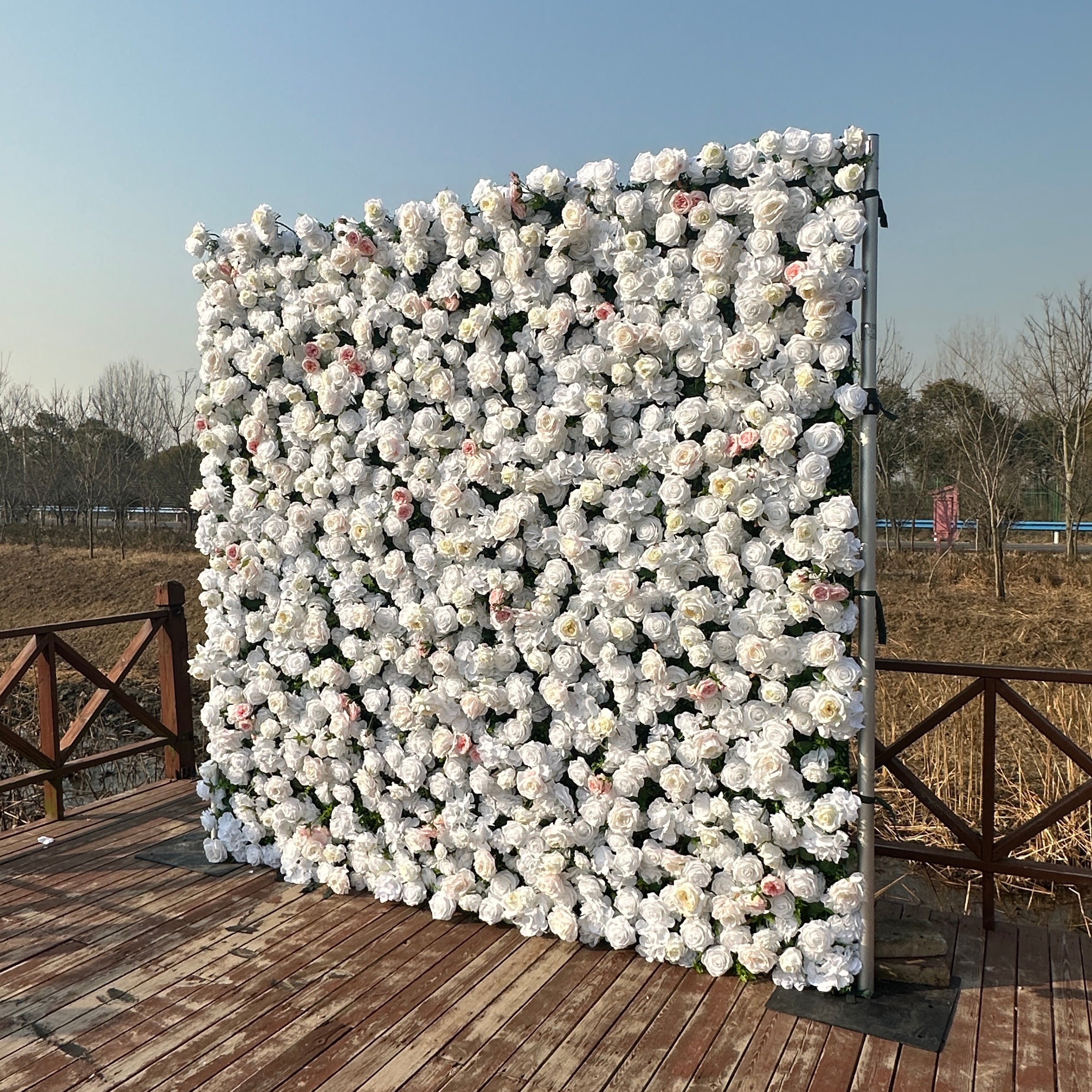 ULC006：3D Unique Limited Fabric Artificial rolling up curtain flower wall （The ONLY ONE piece in the world）