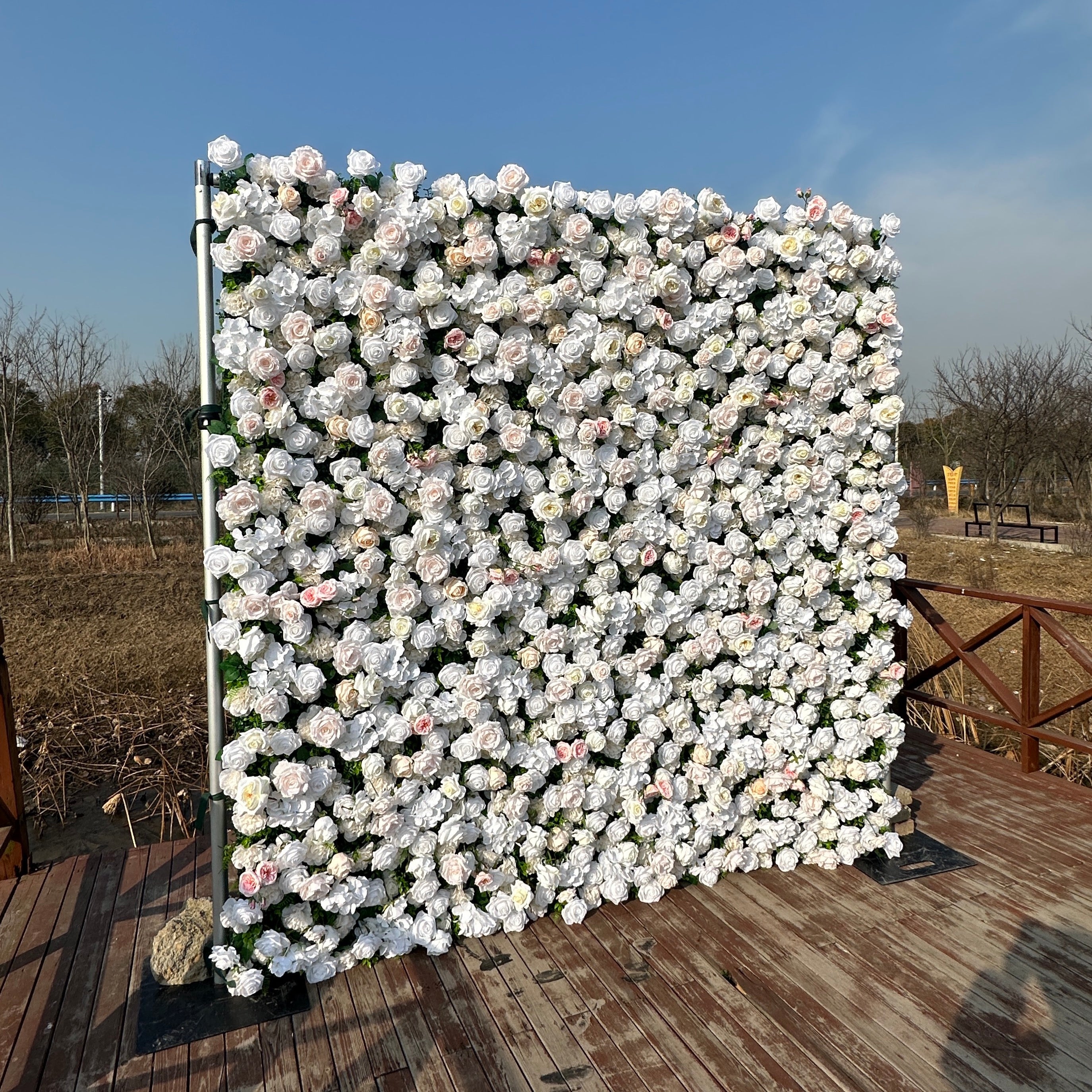 ULC009：3D Unique Limited Fabric Artificial rolling up curtain flower wall （The ONLY ONE piece in the world）