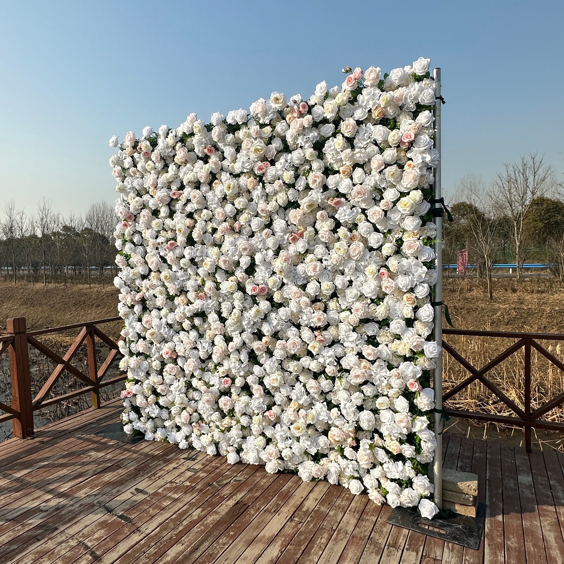 ULC009：3D Unique Limited Fabric Artificial rolling up curtain flower wall （The ONLY ONE piece in the world）