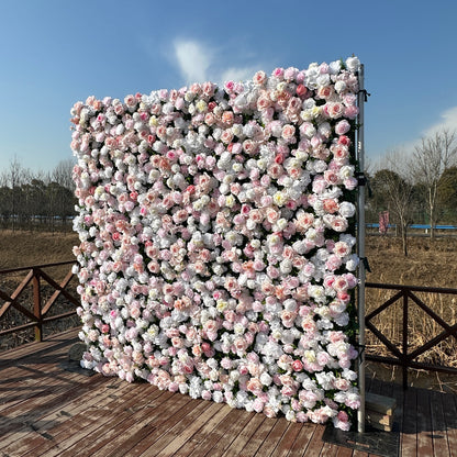 ULD001：3D Unique Limited Fabric Artificial rolling up curtain flower wall （The ONLY ONE piece in the world）