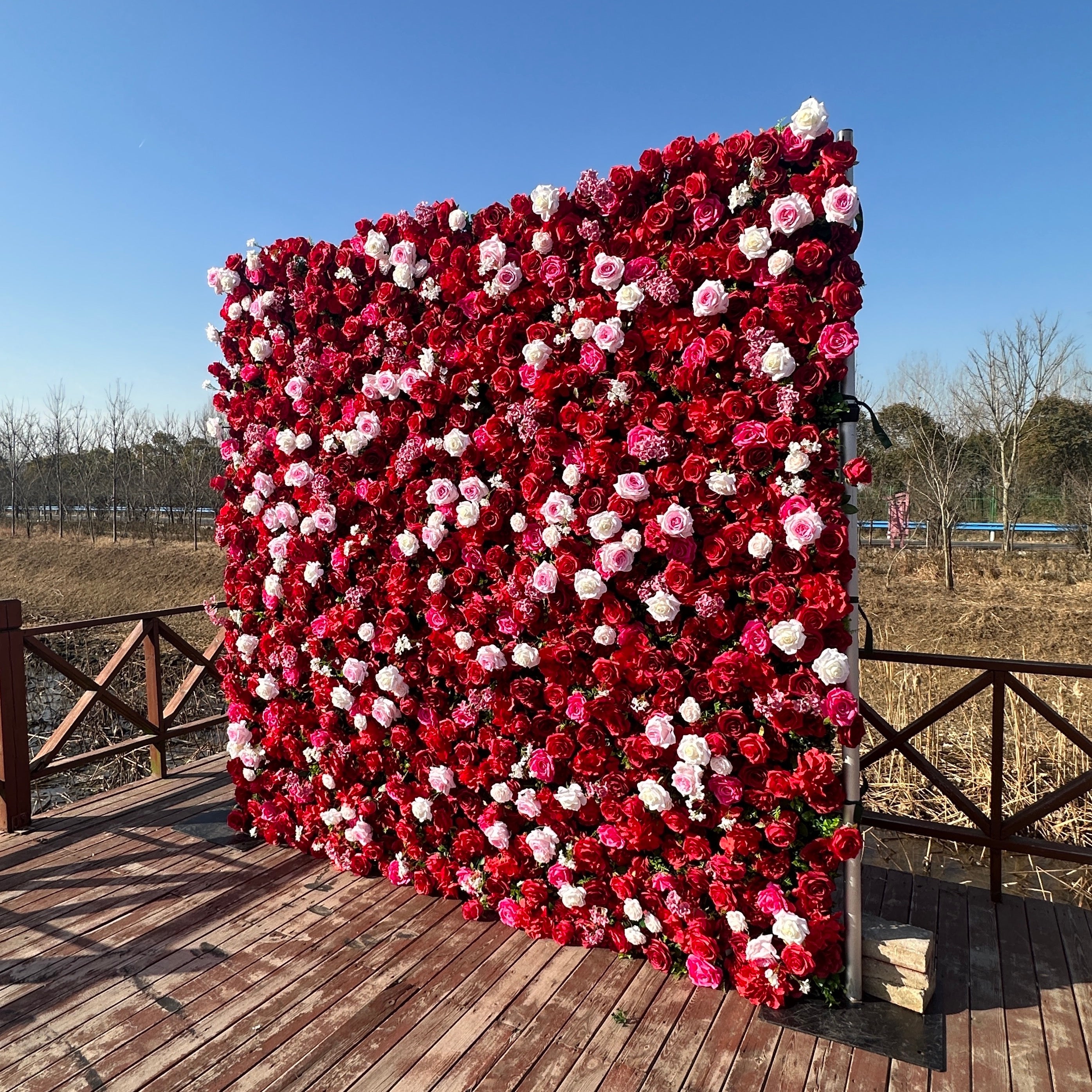 ULD004：3D Unique Limited Fabric Artificial rolling up curtain flower wall （The ONLY ONE piece in the world）