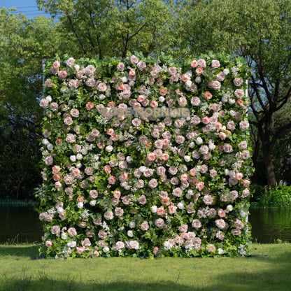 Joel：4D Fabric Artificial rolling up curtain flower wall (Ready to ship)
