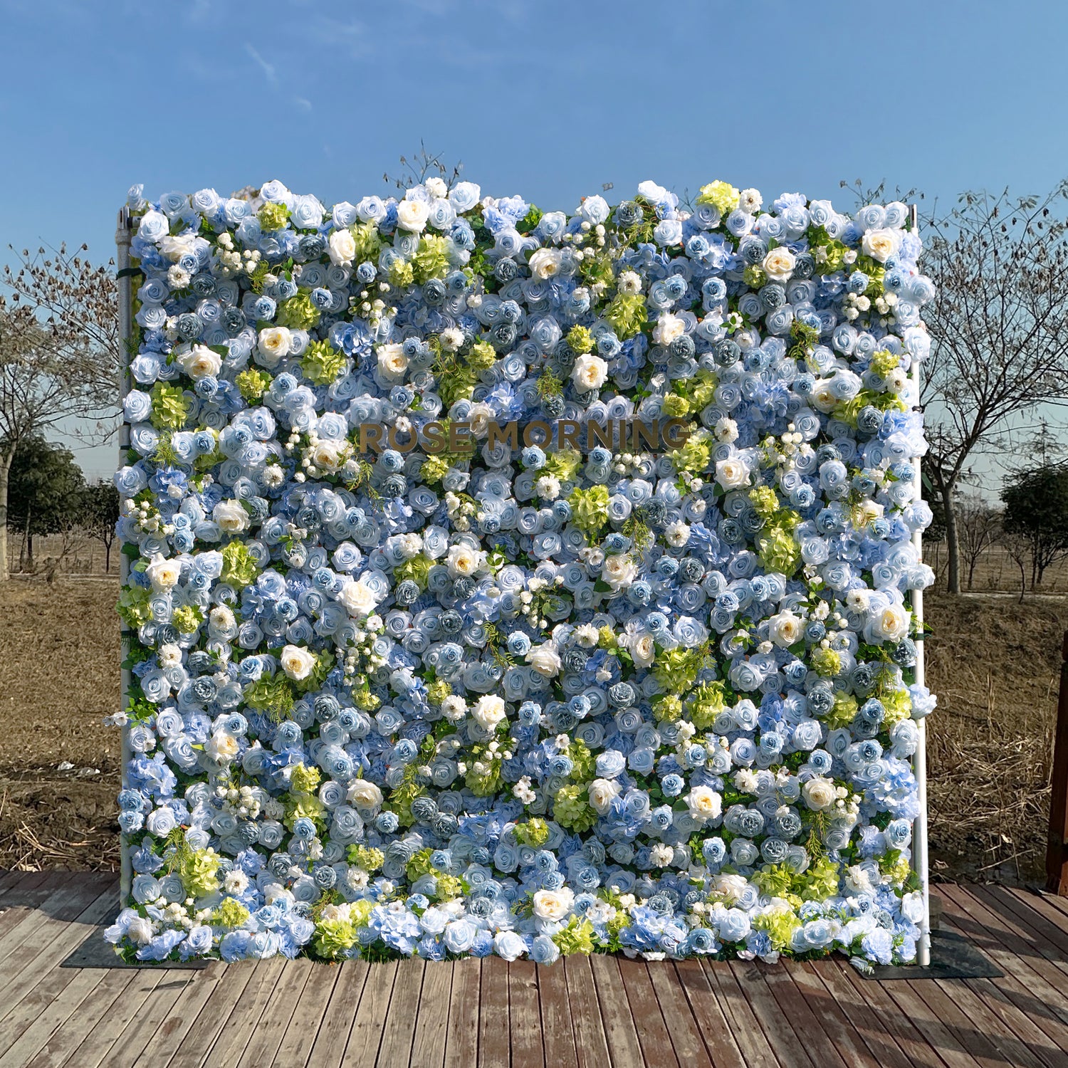 ULZ002：4D Fabric Artificial rolling up curtain flower wall (Ready to ship-Only USA)