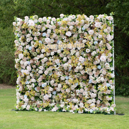 July：5D Fabric Artificial rolling up curtain flower wall (Ready to ship)