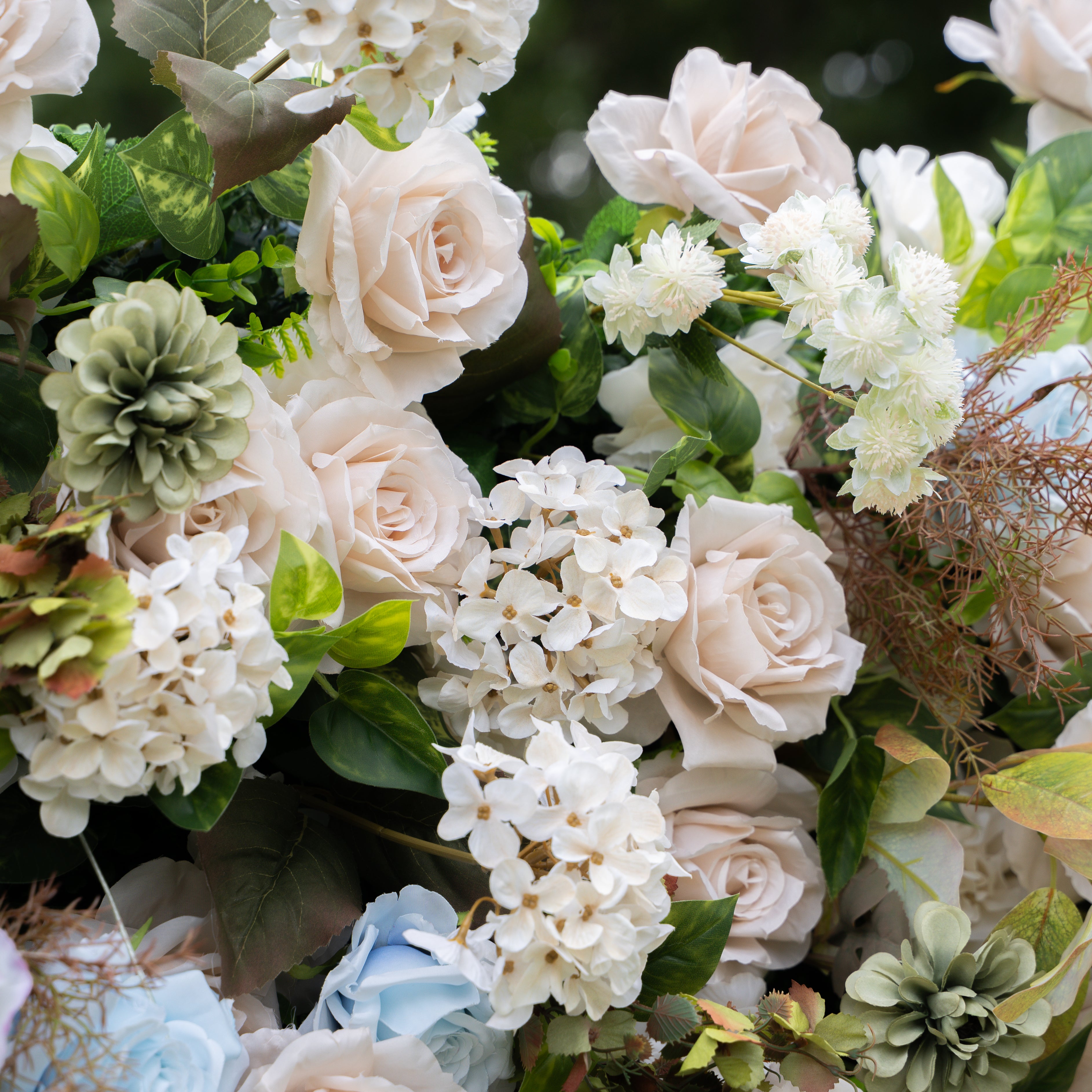July：5D Fabric Artificial rolling up curtain flower wall (Ready to ship)