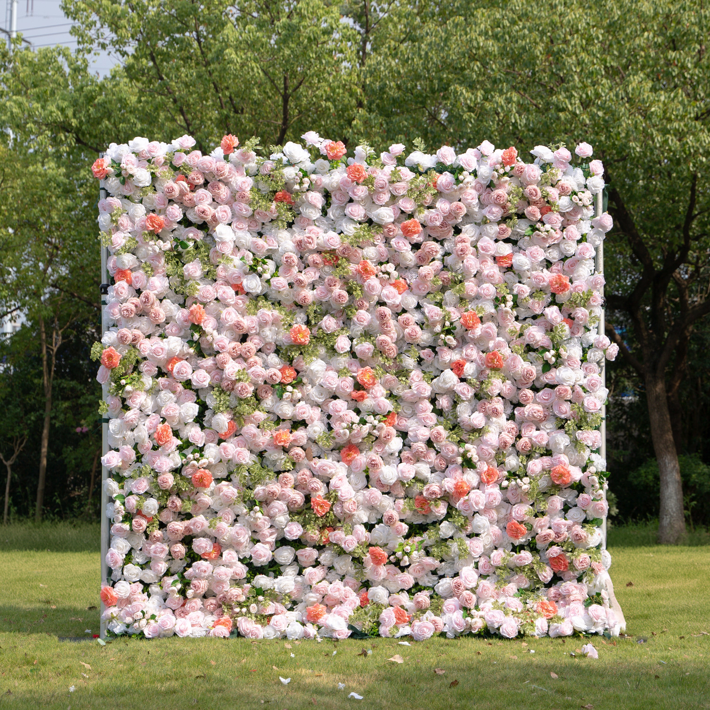 Kaisley：5D Fabric Artificial rolling up curtain flower wall