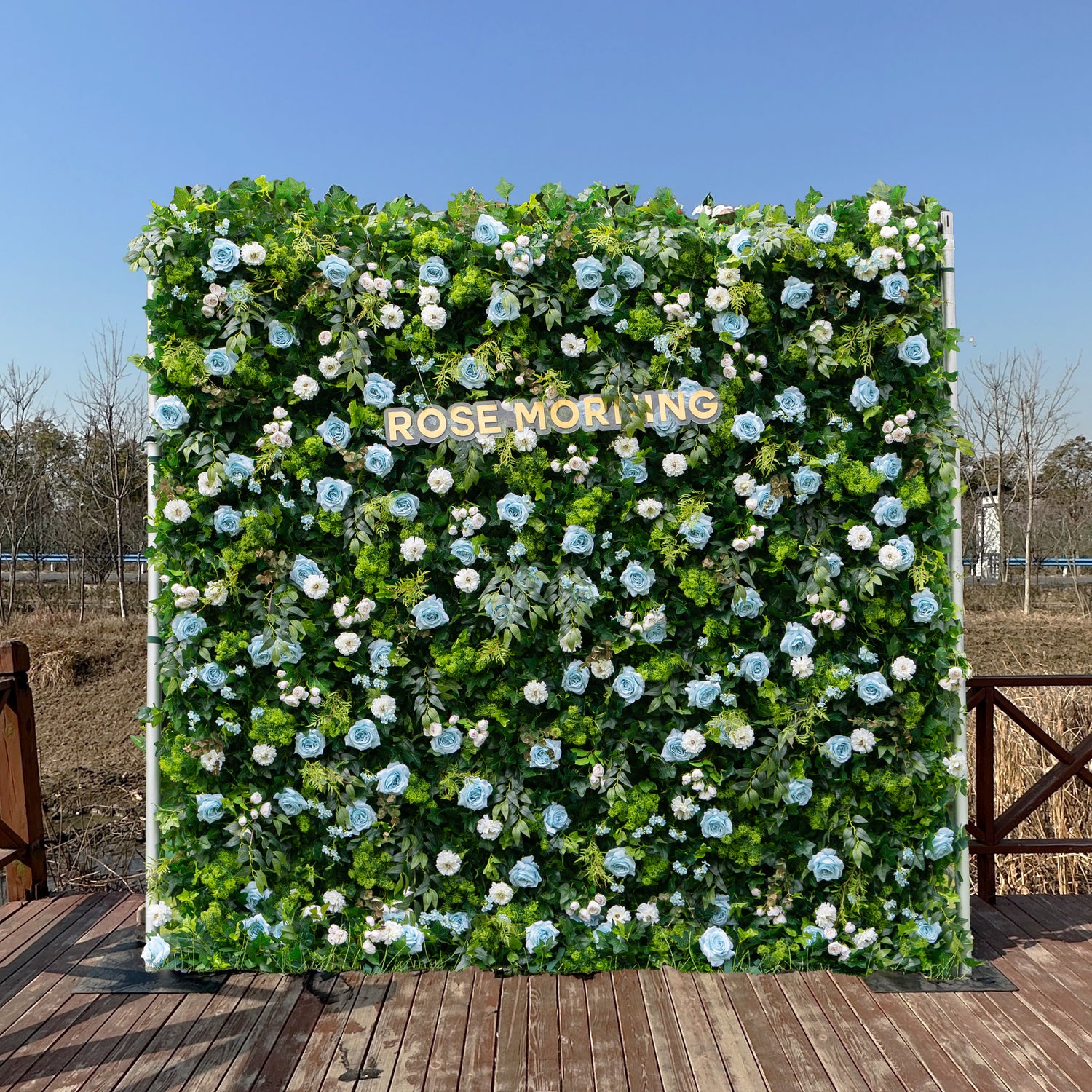 ULZ006：4D Fabric Artificial zip up curtain flower wall 8ft*8ft (Ready to ship-Only USA)