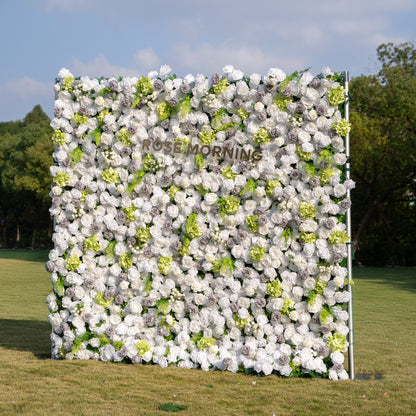 Lavinia：5D Fabric Artificial rolling up curtain flower wall