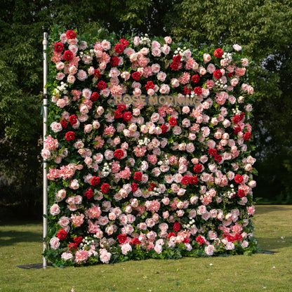 Letitia：4D Fabric Artificial rolling up curtain flower wall