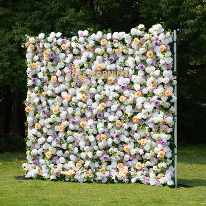 Lilianna：4D Fabric Artificial rolling up curtain flower wall