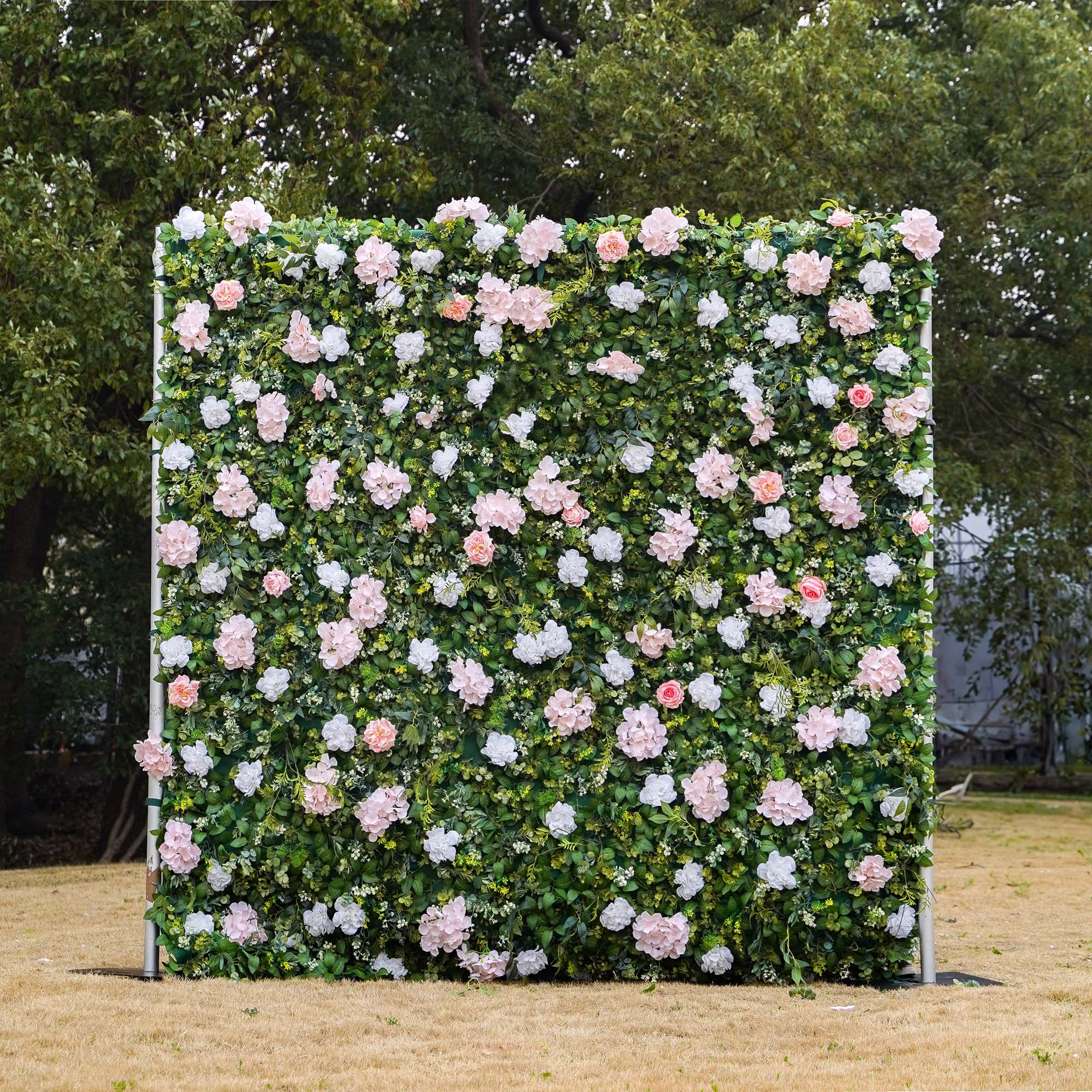 Lin:2D Fabric Artificial rolling up curtain flower wall 8ft x 8ft for weddings and events decoration（Only USA））