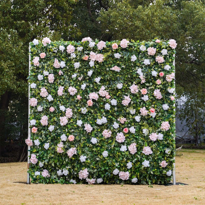 Lin:2D Fabric Artificial rolling up curtain flower wall 8ft x 8ft for weddings and events decoration（Only USA））