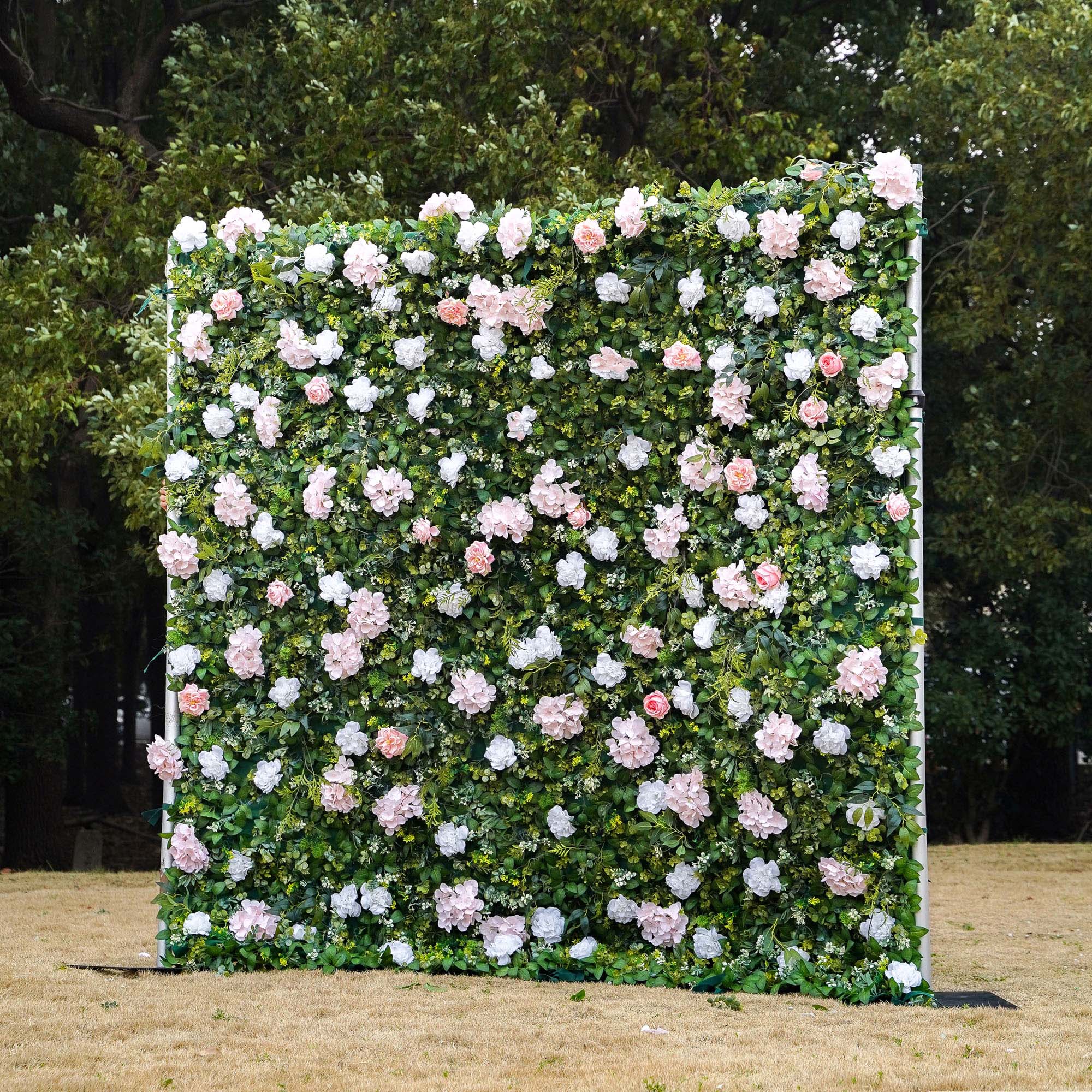 Lin:2D Fabric Artificial rolling up curtain flower wall 8ft x 8ft for weddings and events decoration（Only USA））
