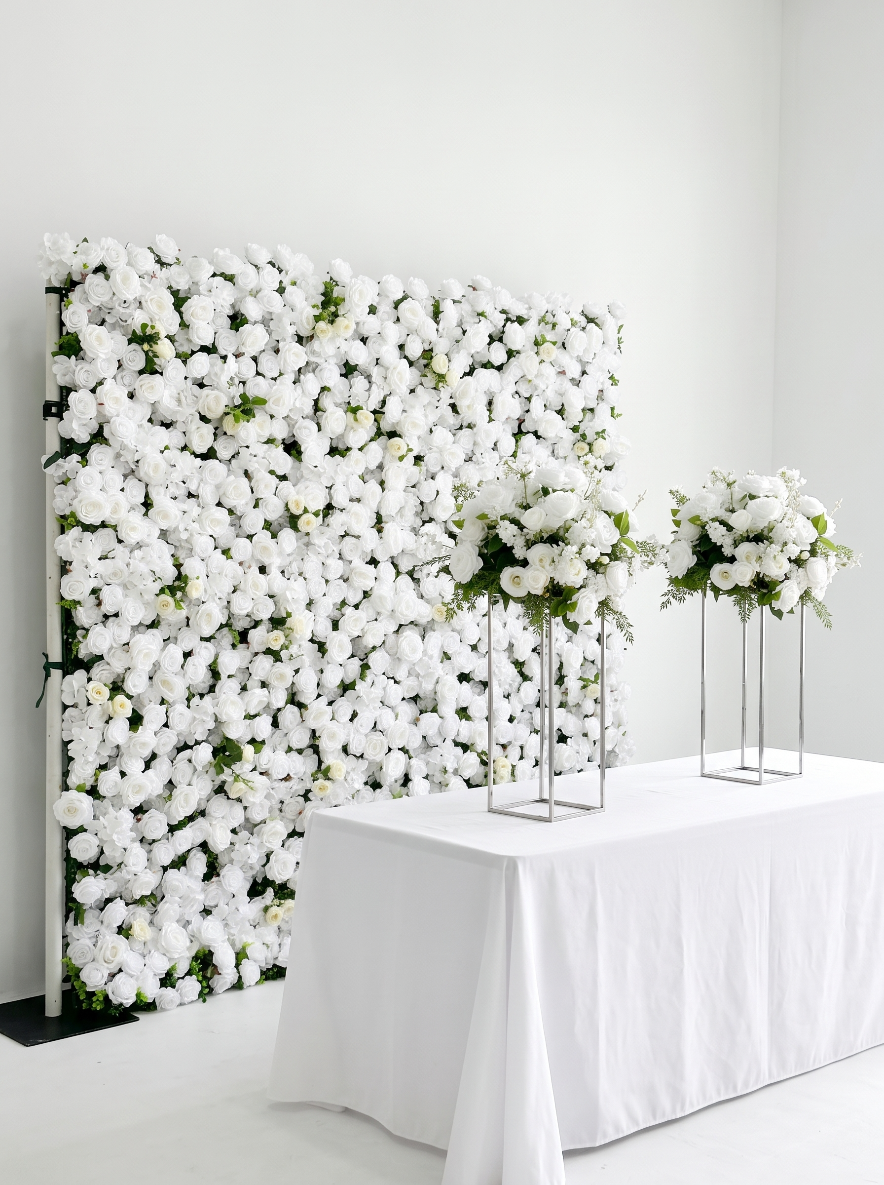 Linen：3D Fabric Artificial rolling up curtain flower wall (In US Stock5-7 Days Delivered)
