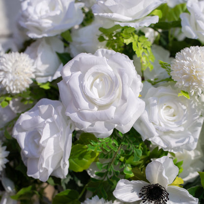 Liora Flower Ball: White and Green Flower Ball Flower Centerpiece Bouquet Table Decoration