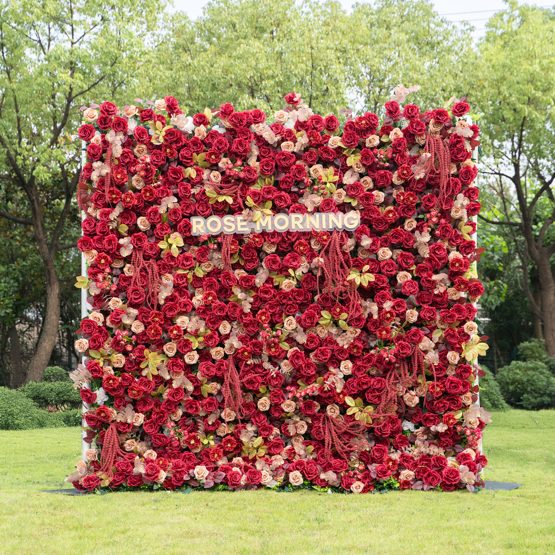 litchi:5D Fabric Artificial zip up curtain flower wall 8ft*8ft (Ready to ship-Only USA)