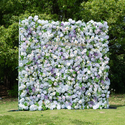 Lori：5D Fabric Artificial zip up curtain flower wall 8ft*8ft