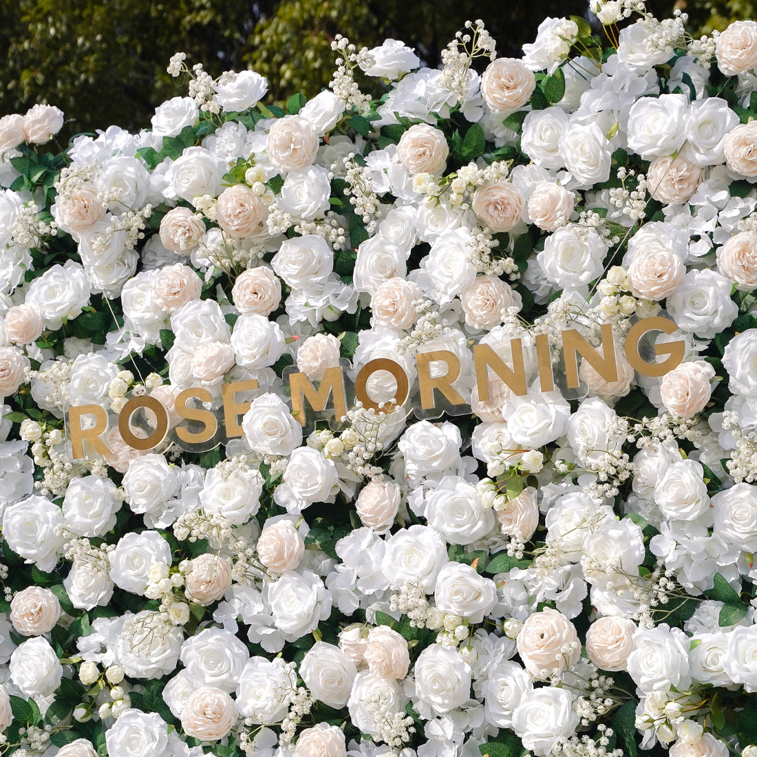 Love: Fabric Artificial zip up curtain flower wall 8ft*8ft Rose Morning