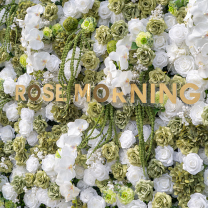 Lumi: 5D Sage Green &amp; Cream Silk Floral Wall with Hanging Vines for Grand Forest Weddings &amp; Garden Parties