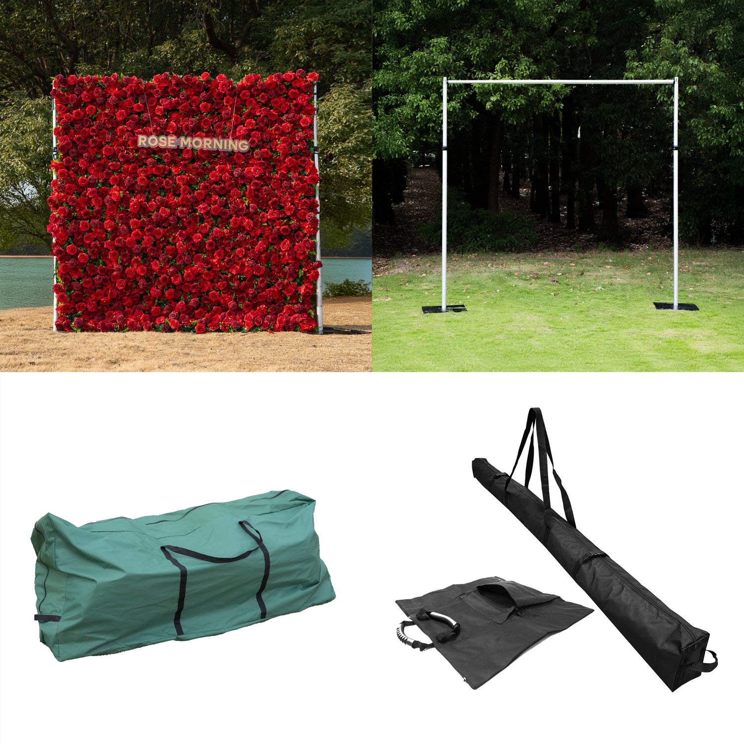 Bundle Sets Luna: 1 flower wall + 1 Flower Wall Stand + 1 Pipe Bag Base Bag + 1 Storage Bag