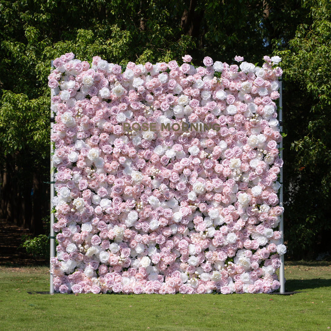 Macarons：4D Fabric Artificial zip up curtain flower wall 8ft*8ft