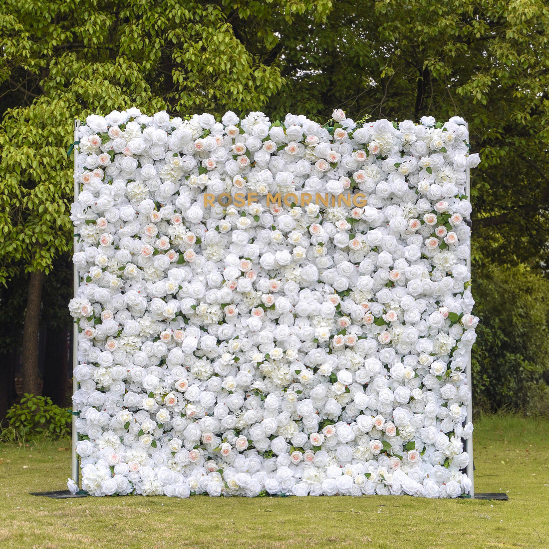 Majo:5D Fabric Artificial rolling up curtain flower wall Rose Morning