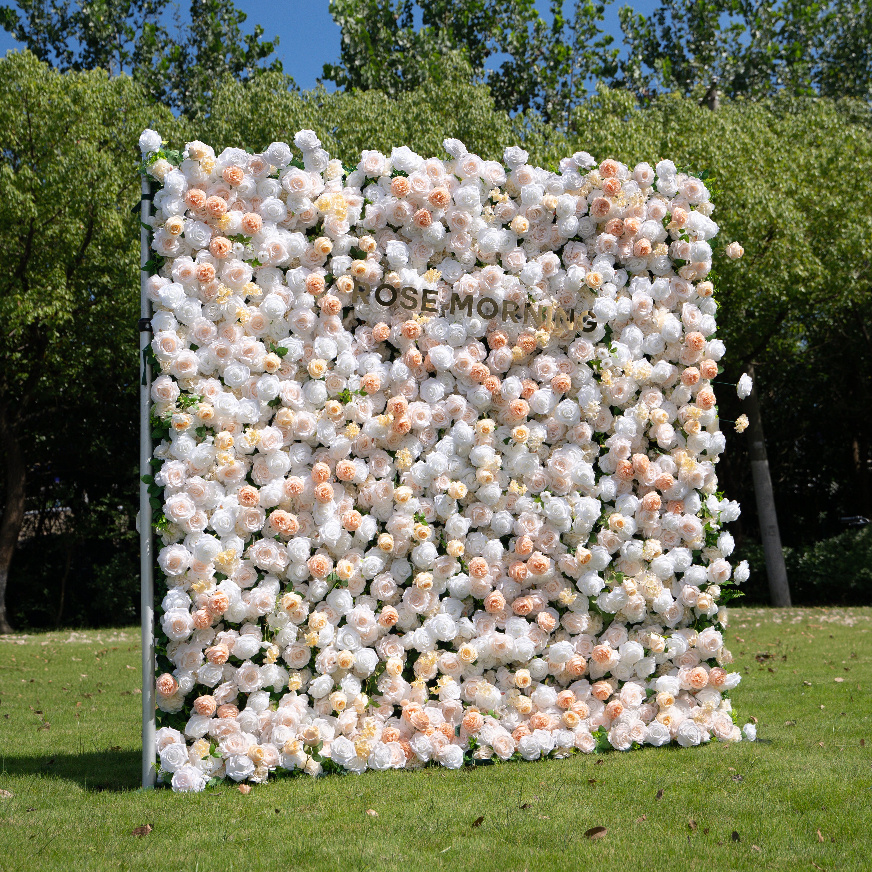 Marissa：5D Fabric Artificial rolling up curtain flower wall