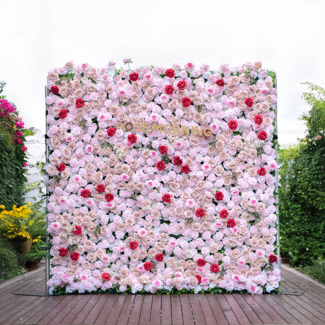 Maylee：5D Fabric Artificial rolling up curtain flower wall (Ready to ship) Rose Morning
