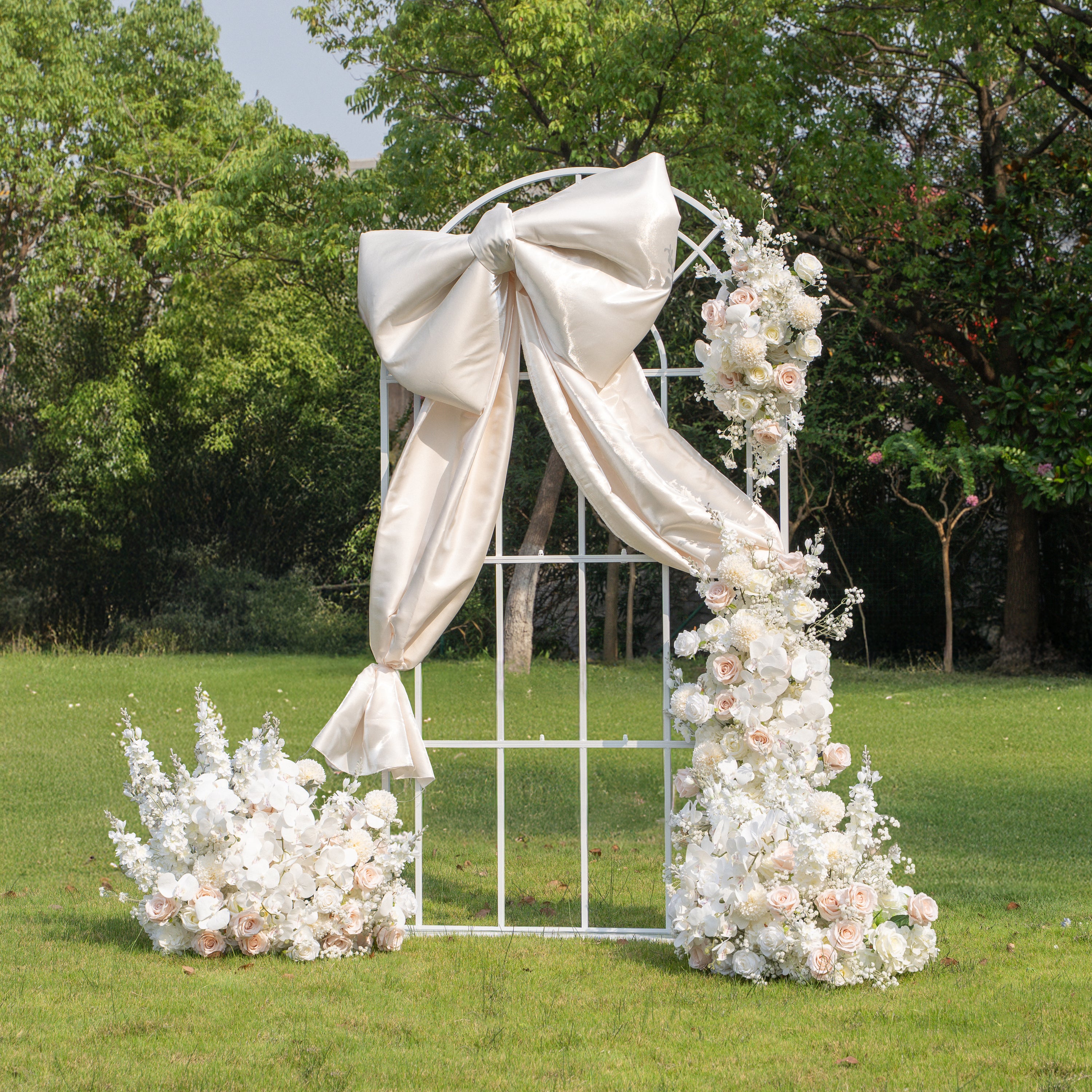 Ribbon：Wedding Party Background Floral Arch Decoration (Including Frame)