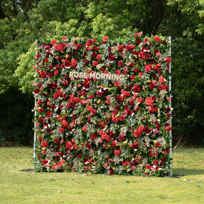 MC-C: Christmas Fabric Backdrop Artificial rolling up flower wall 8*8ft+Xmas Loose Flowers (Ready to ship) Rose Morning