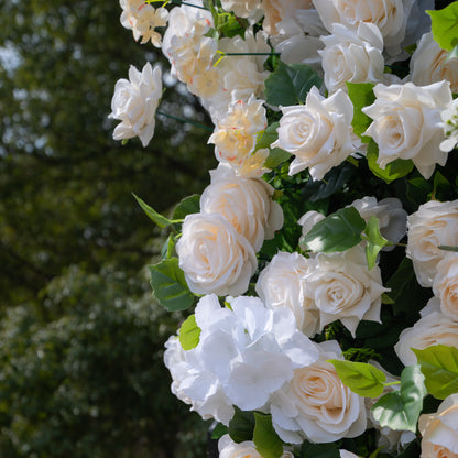 Mia：3D Fabric Artificial rolling up curtain flower wall