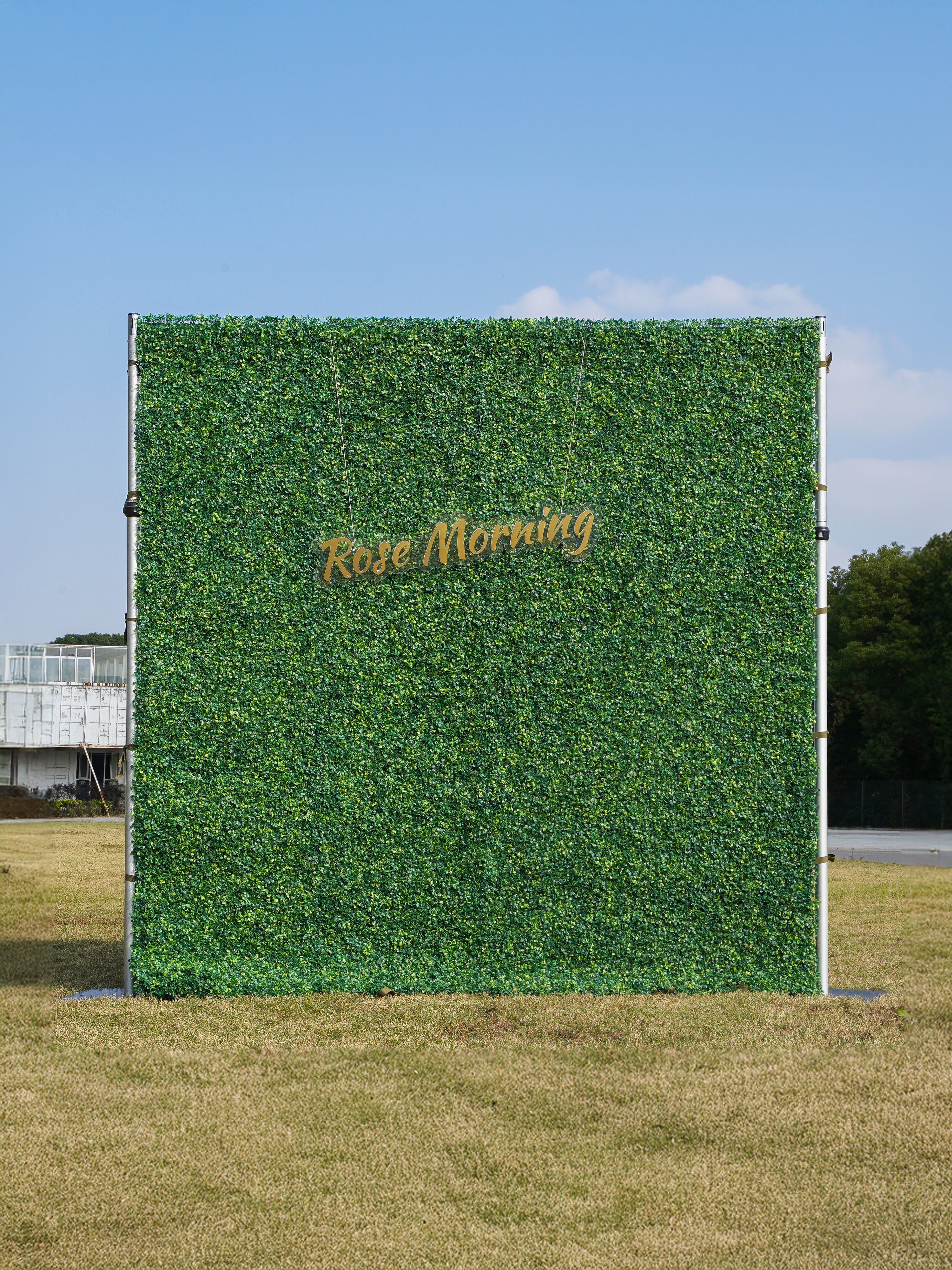 Milan: Fabric Artificial rolling up curtain green flower wall(In Us Stock)