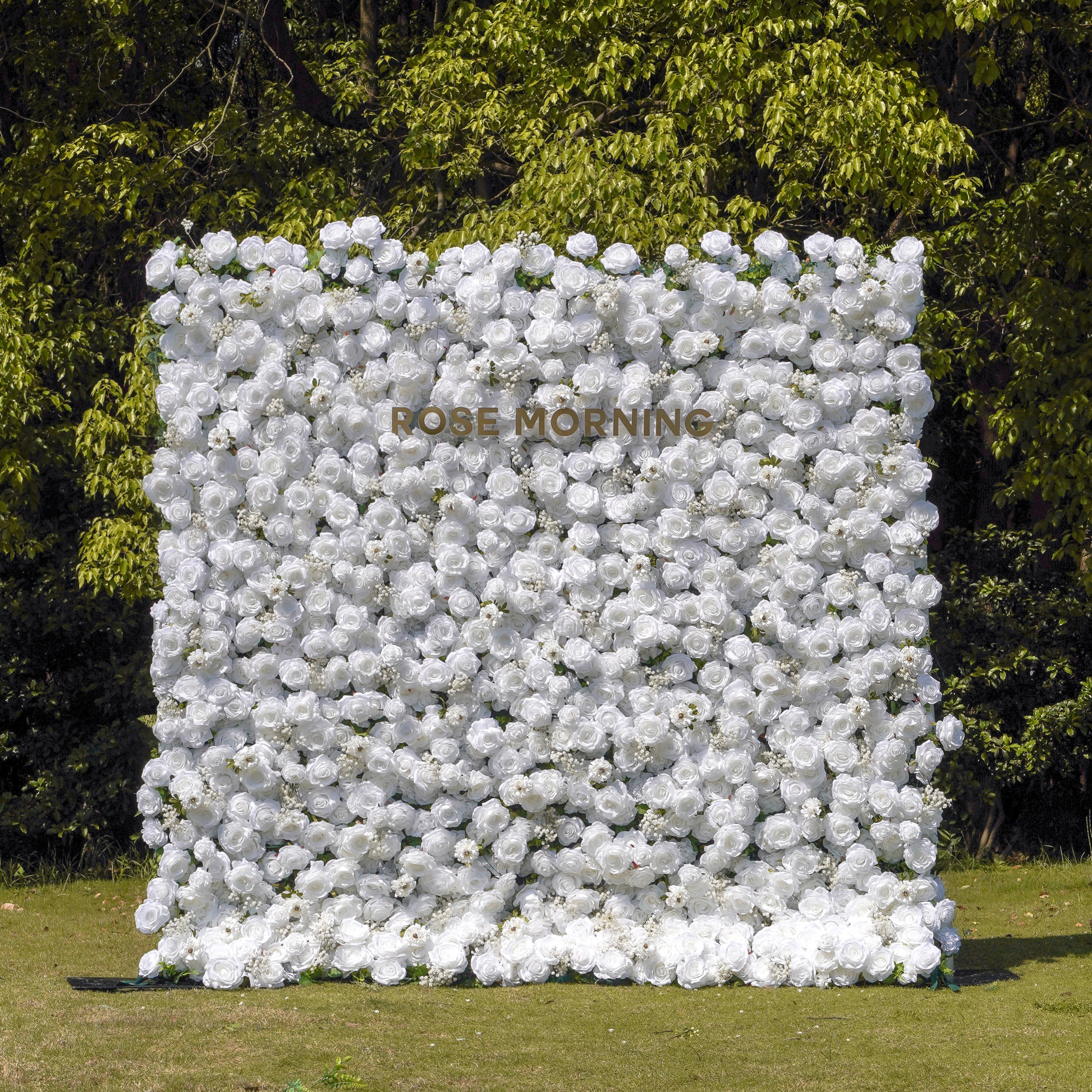 Miya：5D Fabric Artificial rolling up curtain flower wall Rose Morning