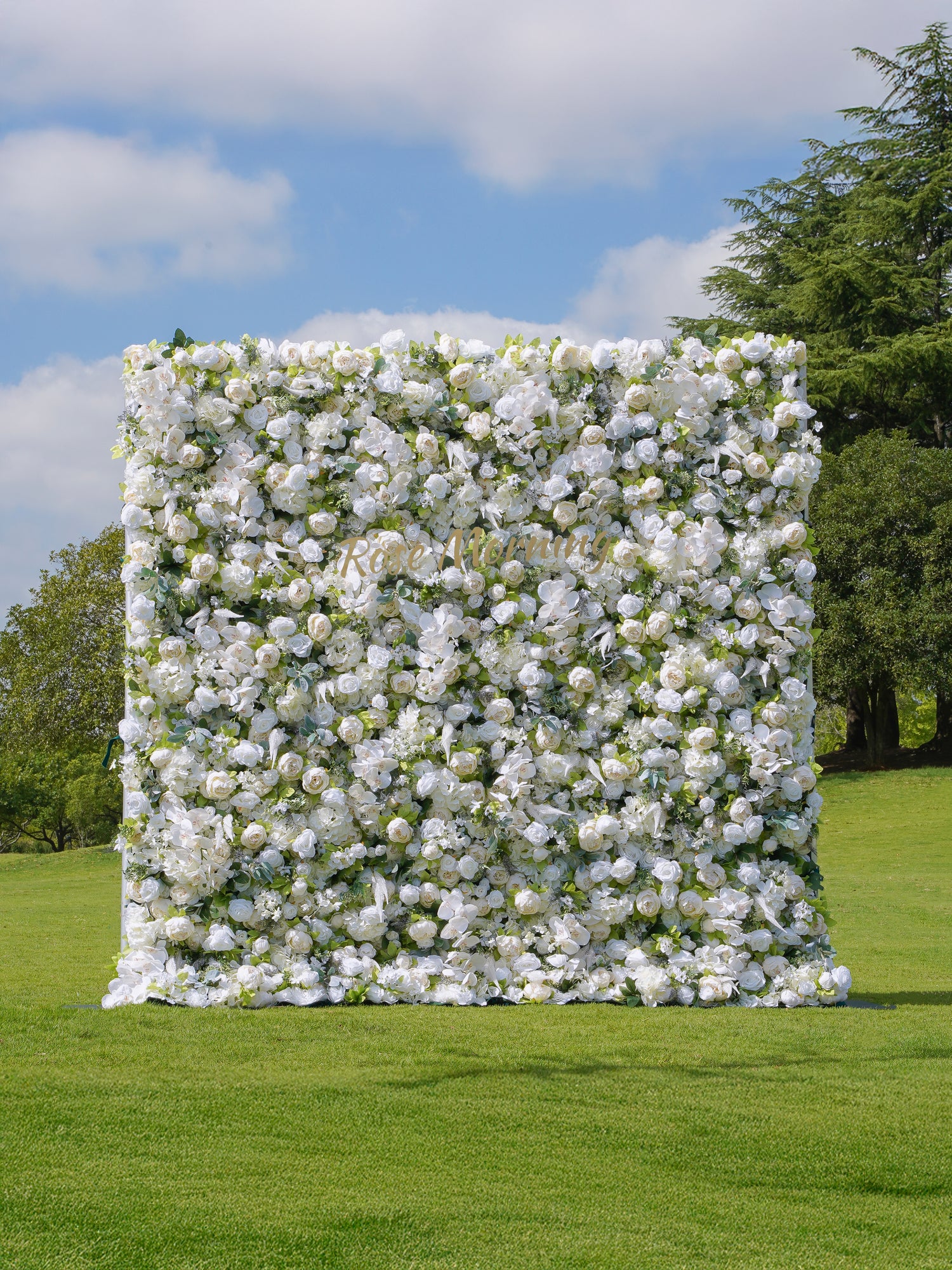 Morning：5D Fabric Artificial rolling up curtain flower wall