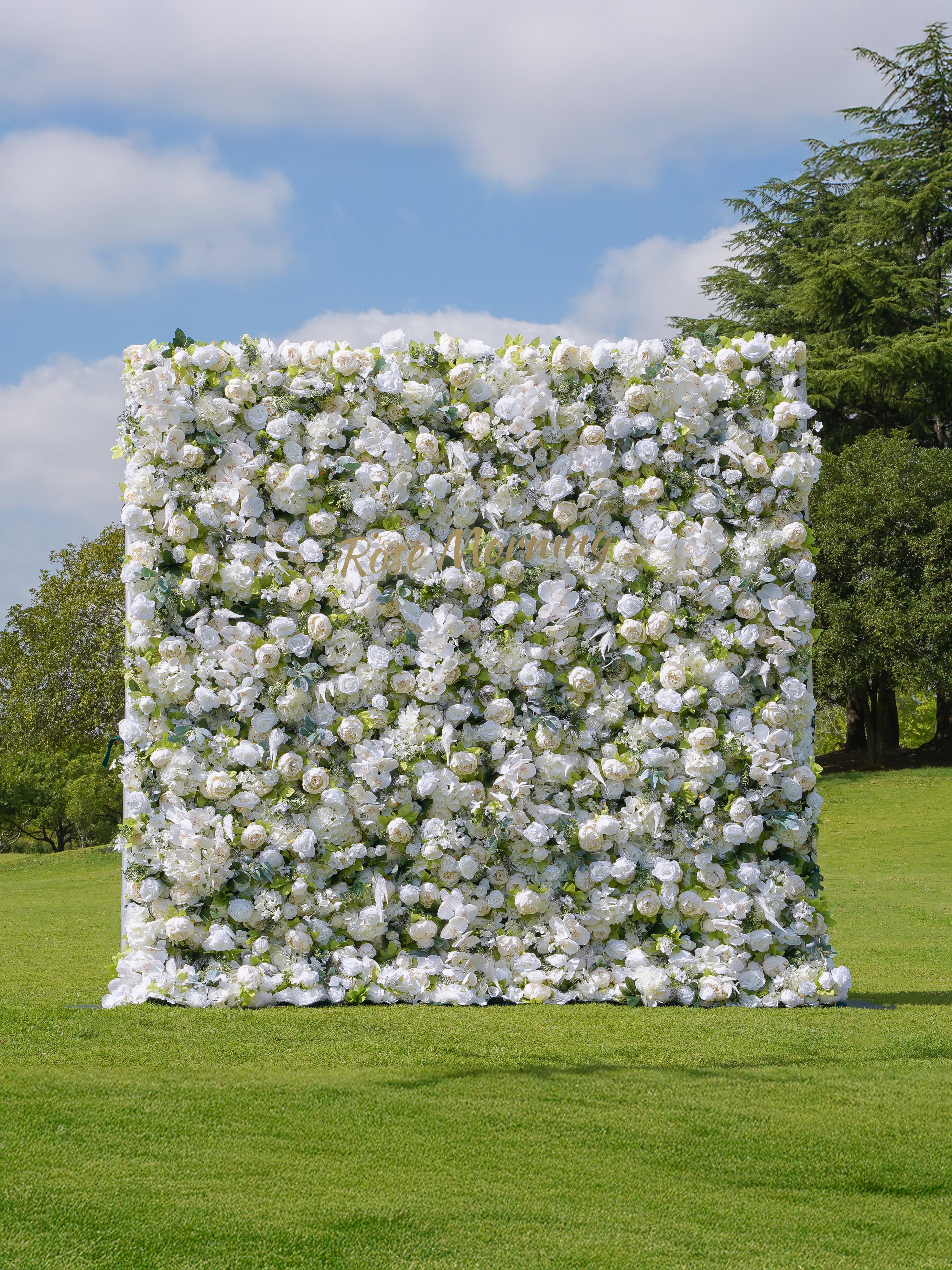 Morning：5D Fabric Artificial rolling up curtain flower wall