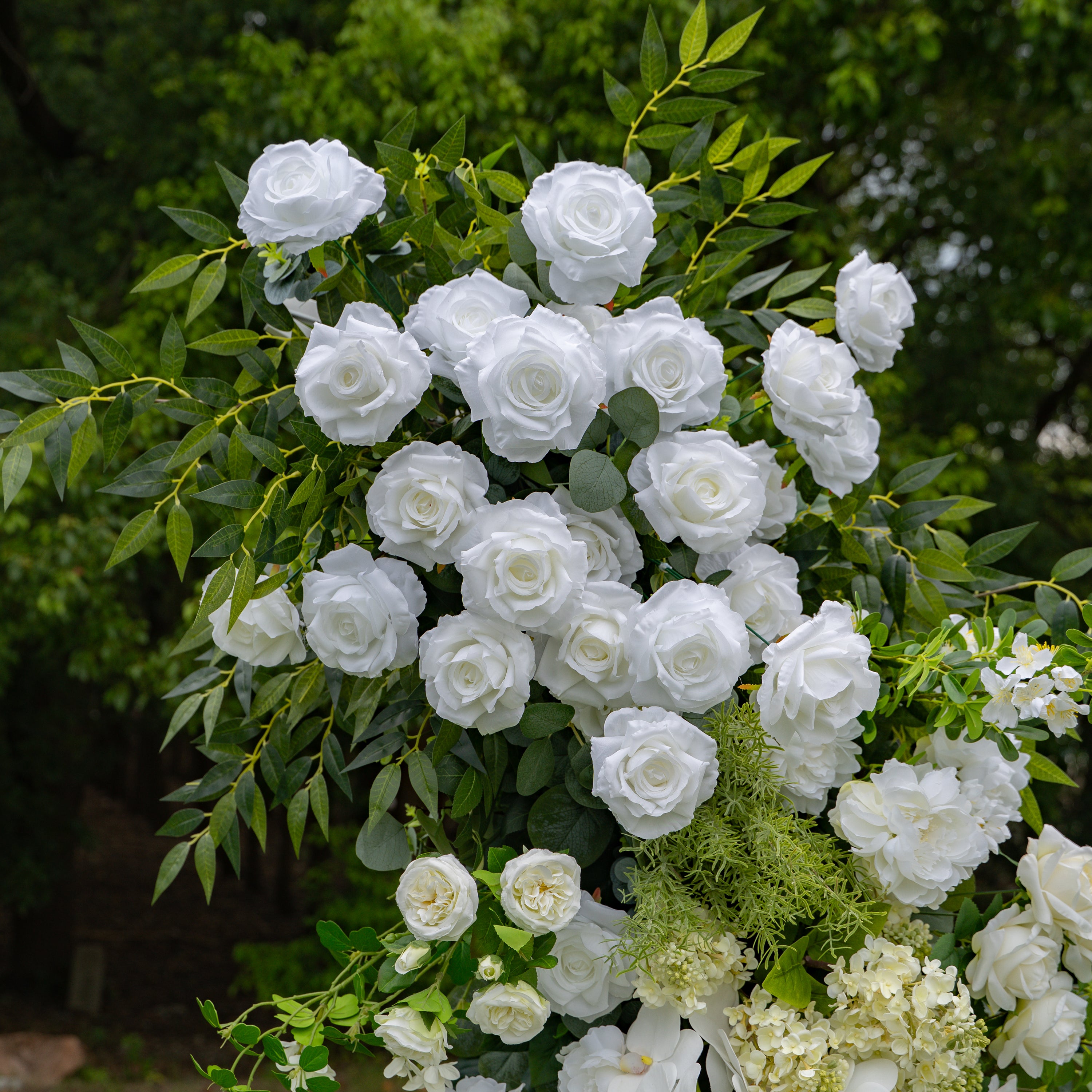 Neve - White Large Unique Floral Arch with Frame for Wedding Party Event Backdrop