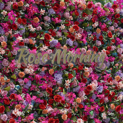 NooZay: 5D 2023 Fabric Artificial Flower Wall Rolling Up Curtain Flower Wall R904 - 8ft*8ft Rose Morning