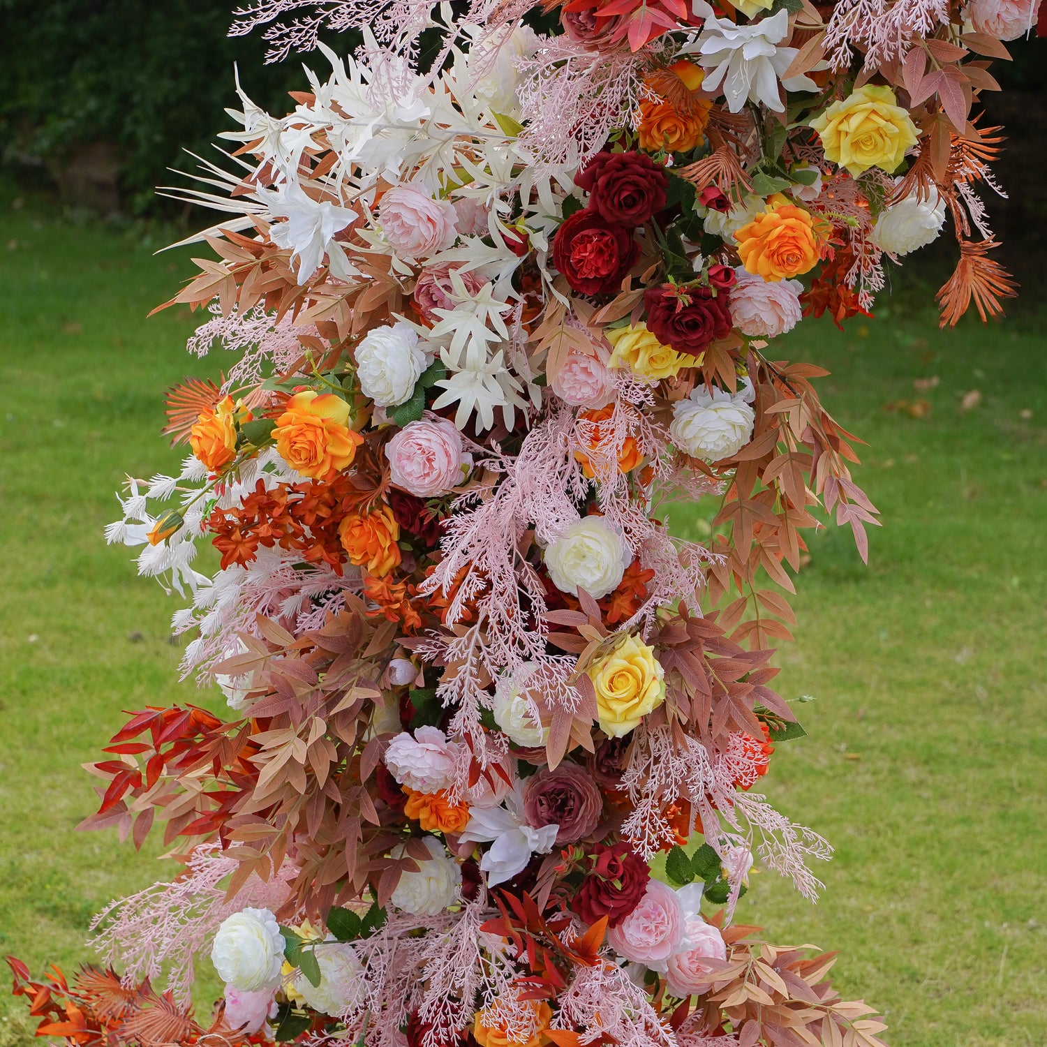Orange:2023 New Wedding Party Background Floral Arch Decoration Including Frame -R913 Rose Morning