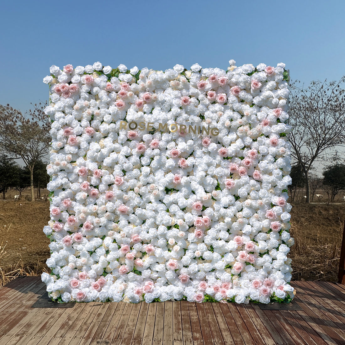 ULZ001：5D Fabric Artificial rolling up curtain flower wall (Ready to ship-Only USA)