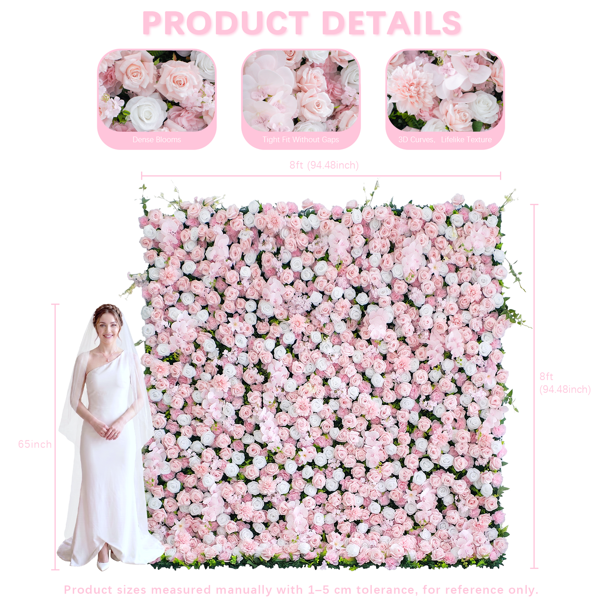 Blush: 3D Blush Rose Silk Flower Wall Curtain for Wedding Ceremony &amp; Events Decor (In US Stock 5-7 Days) (Copy)