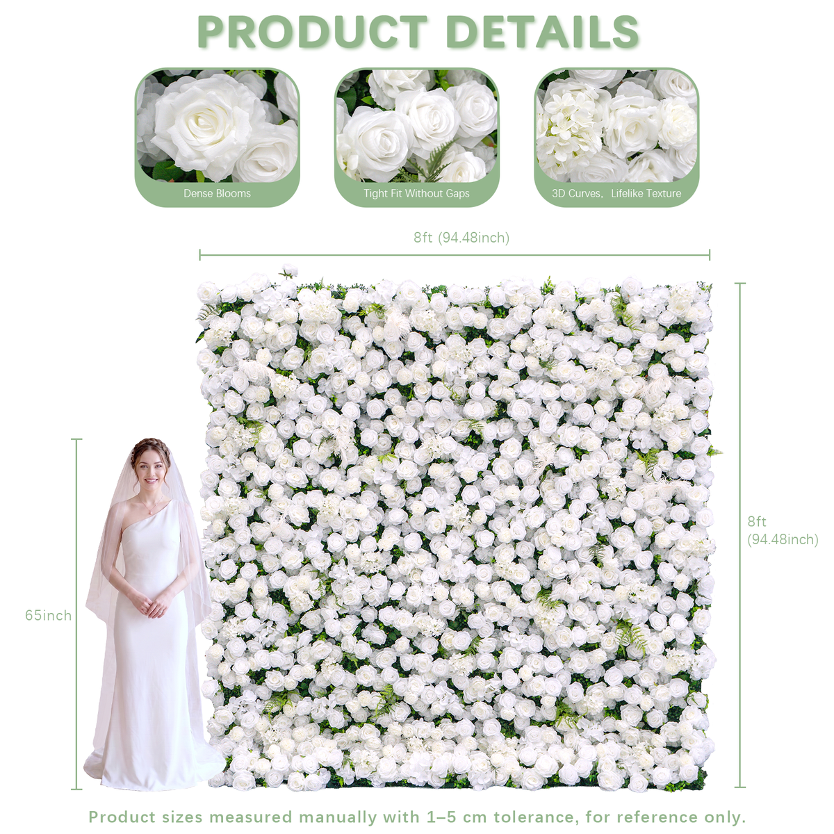 Ethereal: 3D Blush Rose Silk Flower Wall Curtain for Wedding Ceremony &amp; Events Decor (In US Stock 5-7 Days) (Copy) (Copy)