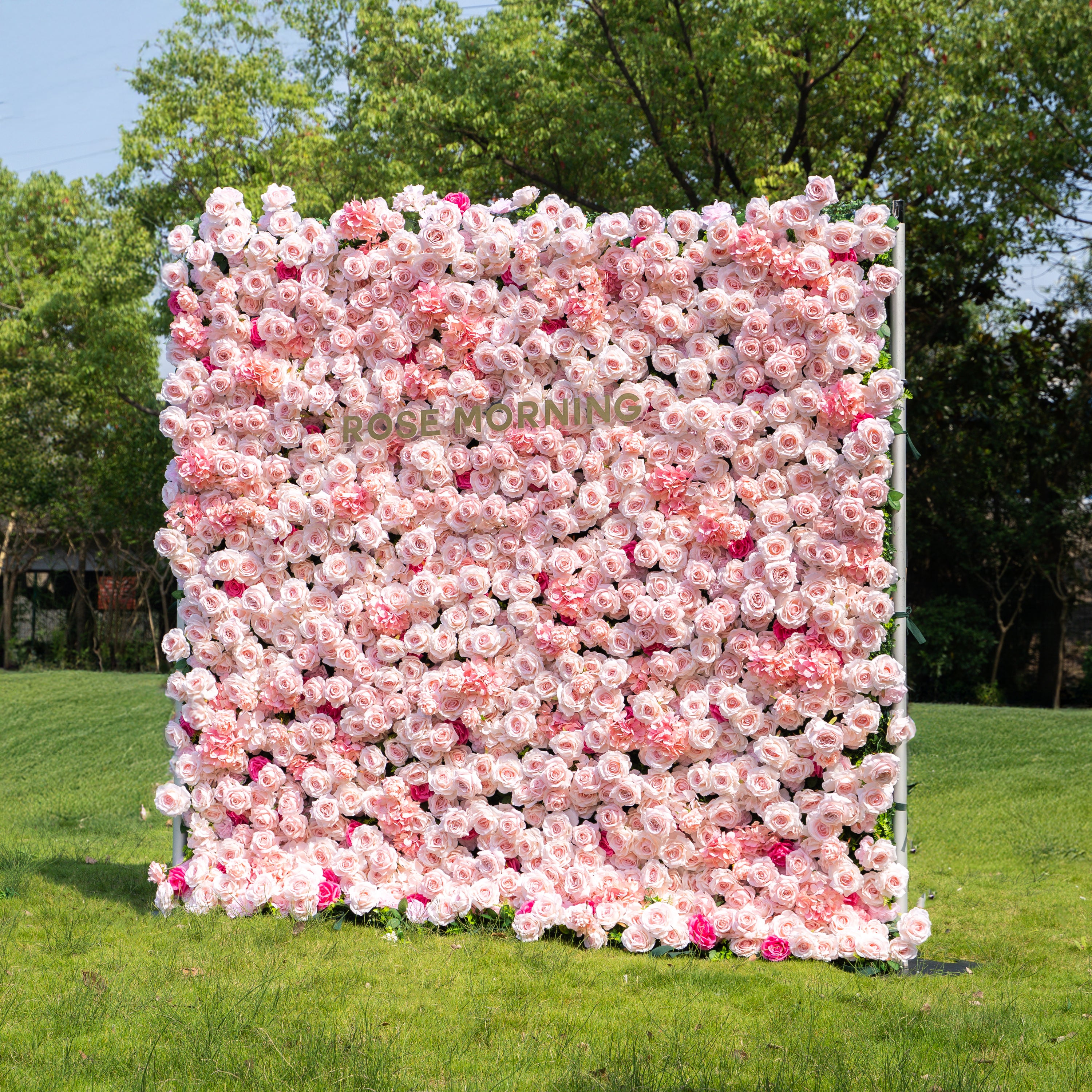 Pastello：4D Fabric Artificial zip up curtain flower wall 8ft*8ft