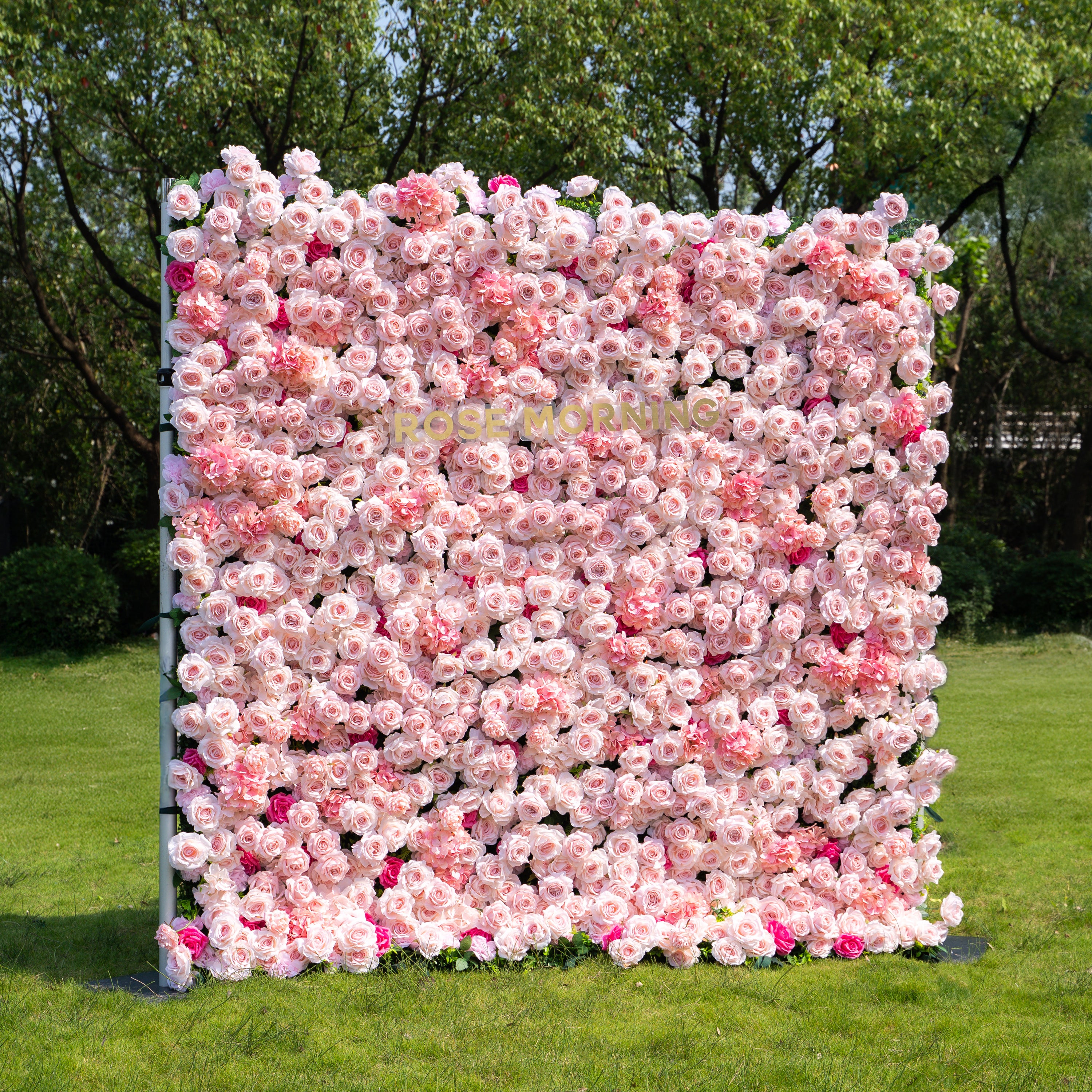 Pastello：4D Fabric Artificial zip up curtain flower wall 8ft*8ft