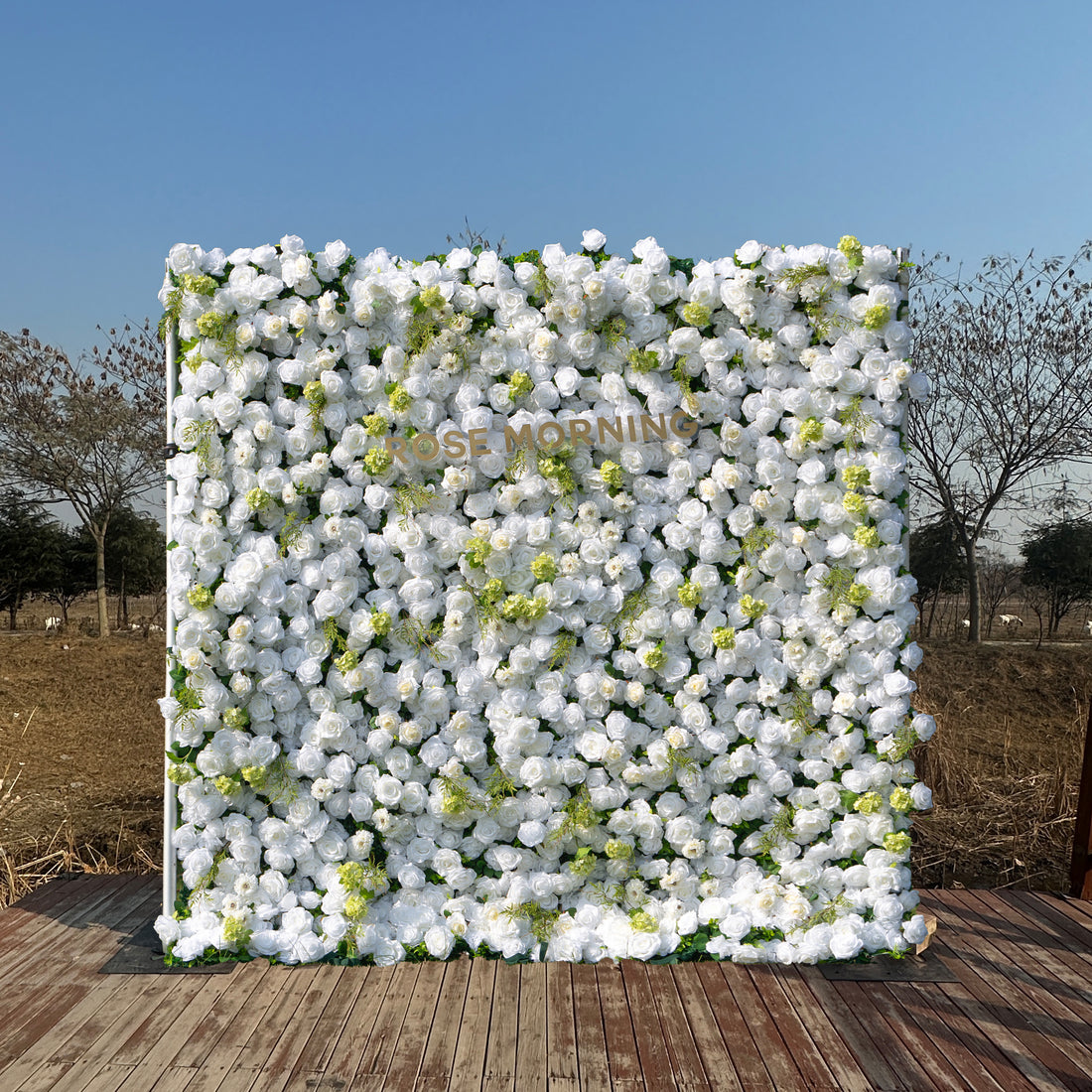 ULZ008：4D Fabric Artificial rolling up curtain flower wall (Ready to ship-Only USA)