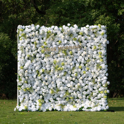 Patty：4D Fabric Artificial rolling up curtain flower wall