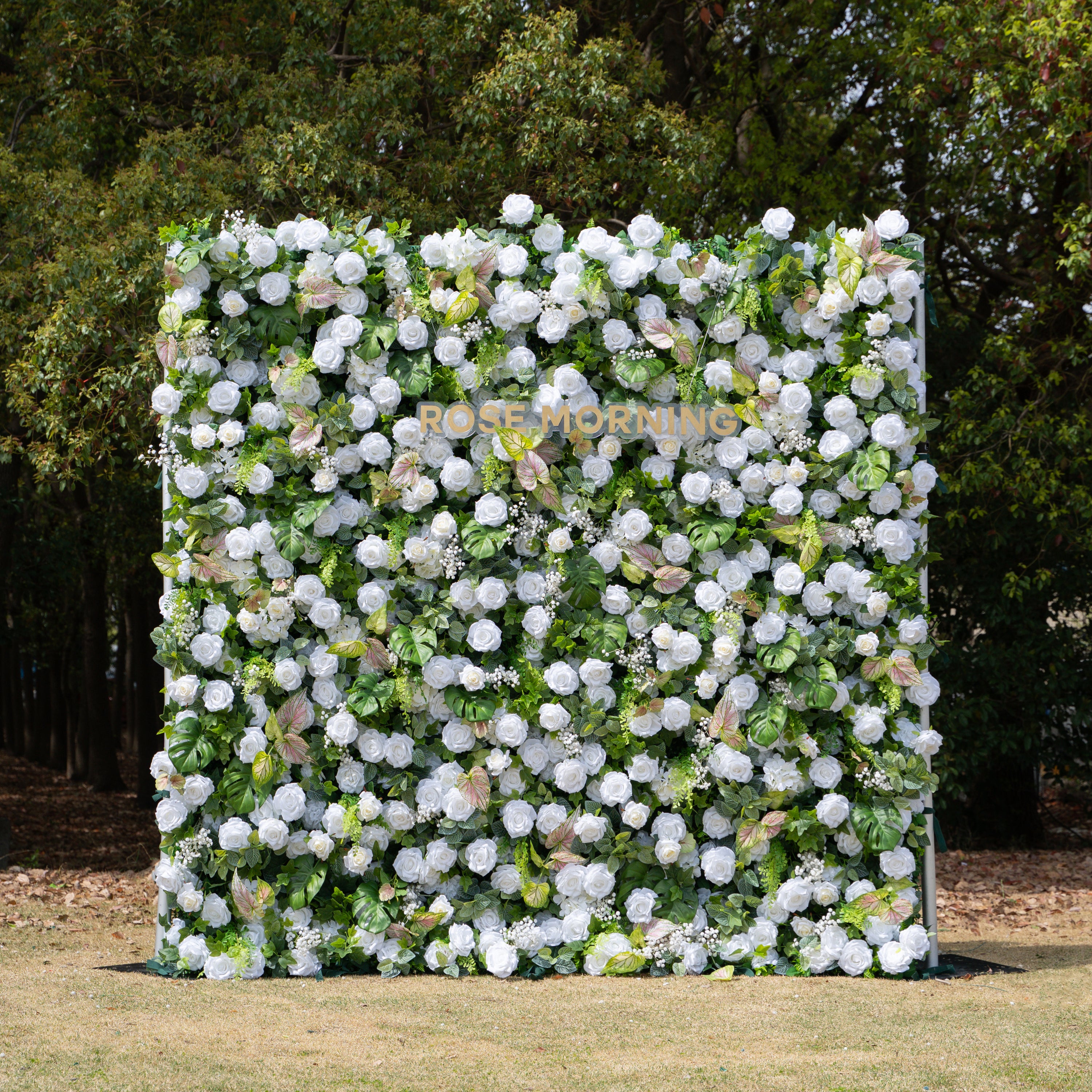 Perla：5D Fabric Artificial rolling up curtain flower wall